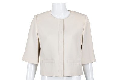 Lot 649 - Emilio Pucci Cream Cropped Wool Jacket - Size 8