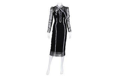 Lot 657 - Dolce & Gabbana Black Ruched Tuille Dress