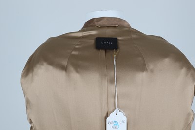 Lot 644 - Akris Bronze Stripe Longline Jacket - Size 8
