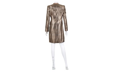 Lot 644 - Akris Bronze Stripe Longline Jacket - Size 8