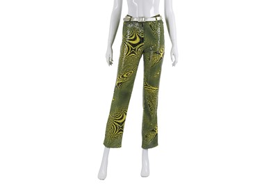 Lot 641 - Luca Luca Yellow Abstract Sequin Trouser