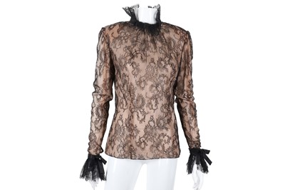 Lot 665 - Nolan Miller Couture Black Lace Blouse