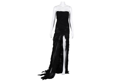 Lot 653 - Roberto Cavalli Black Strapless Gown - Size S