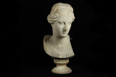 Lot 21 - F. PALLA (ITALIAN, LATE 19TH C) A LARGE WHITE MARBLE BUST OF VENUS AFTER THE ANTIQUE