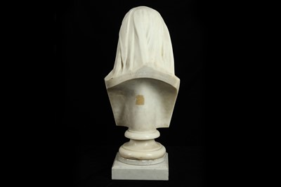 Lot 1 - D. DAVIS (ENGLISH, 19TH CENTURY): A LATE 19TH CENTURY MARBLE BUST OF CHARITY DATED 1878