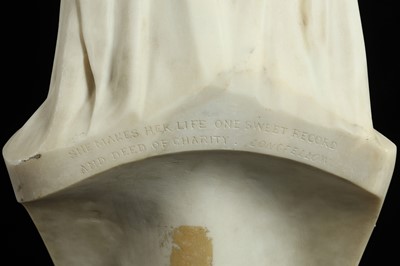 Lot 1 - D. DAVIS (ENGLISH, 19TH CENTURY): A LATE 19TH CENTURY MARBLE BUST OF CHARITY DATED 1878