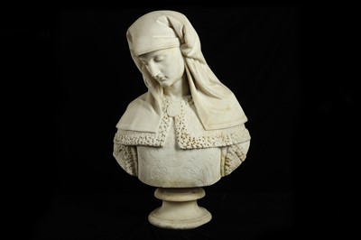 Lot 6 - A FINE LATE 19TH CENTURY ITALIAN MARBLE BUST OF A MAIDEN OR FEMALE SAINT