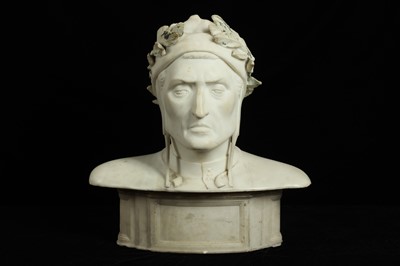 Lot 22 - A LATE 19TH CENTURY ITALIAN MARBLE BUST OF DANTE ALIGHIERI