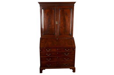Lot 137 - A GEORGE III MAHOGANY BUREAU BOOKCASE
