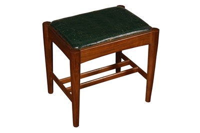 Lot 178 - A MID 20TH CENTURY WALNUT DRESSING TABLE STOOL BY HUGH BIRKETT
