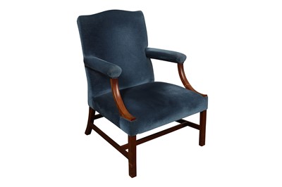 Lot 32 - A GEORGE III STYLE GAINSBOROUGH CHAIR