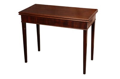 Lot 155 - A GEORGE III MAHOGANY RECTANGULAR TEA TABLE