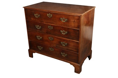 Lot 151 - A GEORGE III MAHOGANY SECRETAIRE CHEST
