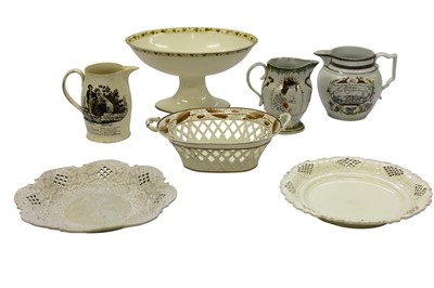 Lot 145 - AN ENGLISH CREAM WARE JUG, LATE 18TH CENTURY