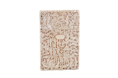 Lot 34 - A late 19th century Chinese carved ivory card case, canton circa 1870