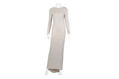 Lot 628 - Beige Embellished Evening Gown