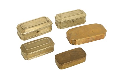 Lot 165 - FIVE BRASS PANDAN BOXES