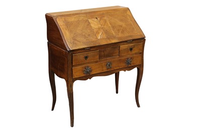 Lot 86 - A PROVINCIAL FRENCH WALNUT BUREAU, 19TH CENTURY