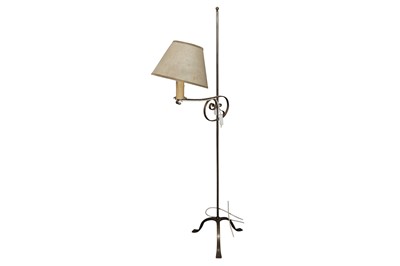 Lot 68 - A PAIR OF WROUGHT STEEL STANDARD LAMPS, 20TH CENTURY