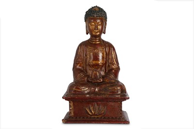 Lot 292 - A LARGE CHINESE GILT-LACQUER FIGURE OF BUDDHA AMIDA.