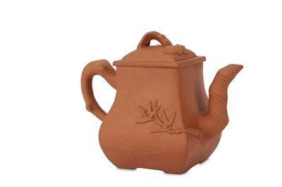 Lot 526 - A CHINESE YIXING ZISHA 'THREE FRIENDS OF WINTER' TEAPOT AND COVER.