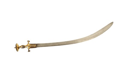 Lot 127 - A GOLD-DAMASCENED (KOFTGARI) STEEL TULWAR (SWORD)