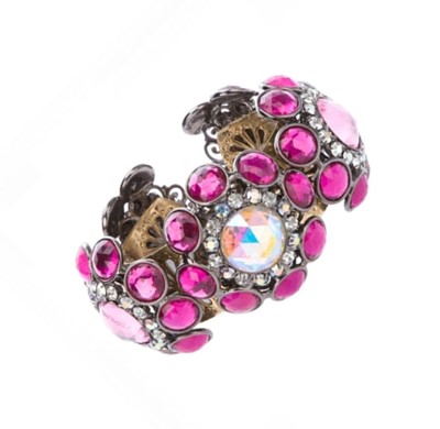Lot 74 - Lawrence Vrba Pink Crystal Embellished Cuff