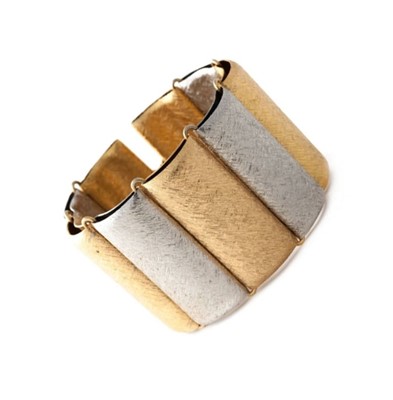 Lot 75 - Vintage Gold and Silver Stiped Bracelet CIRCA 1980's