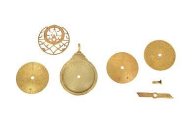 Lot 245 - A MINIATURE BRASS ASTROLABE