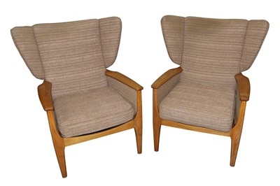 Lot 1004 - A PAIR OF PARKER KNOLL WING BACK ARMCHAIRS, 20TH CENTURY
