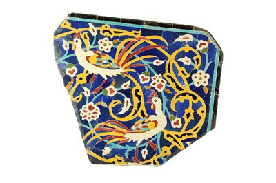 Lot 66 - A LARGE SAFAVID POTTERY TILE MOSAIC PANEL