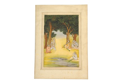 Lot 397 - A GROUP OF KANPHATA YOGIS AND YOGINIS IN A FOREST