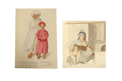 Lot 228 - TWO PORTRAITS OF HINDUSTANI PEOPLE