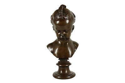 Lot 130 - AFTER JACQUES FRANÇOIS JOSEPH SALY (FRENCH, 1717-1776): A 19TH CENTURY BRONZE BUST OF A GIRL
