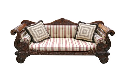 Lot 10 - A WILLIAM IV MAHOGANY SOFA, POSSIBLY COLONIAL