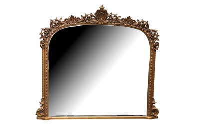 Lot 24 - A VICTORIAN STYLE OVER MANTLE MIRROR, 20TH CENTURY