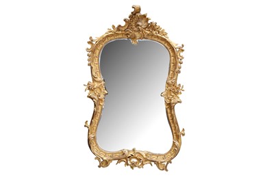 Lot 48 - A FRENCH GILT WOOD AND GESSO WALL MIRROR,19TH CENTURY