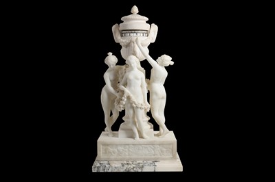 Lot 87 - A FINE LATE 19TH CENTURY FRENCH WHITE MARBLE CERCLES TOURNANTS CLOCK AFTER FALCONET