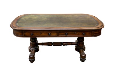 Lot 33 - A WILLIAM IV RECTANGULAR MAHOGANY LIBRARY TABLE