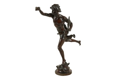 Lot 51 - JEAN-BAPTISTE GERMAIN (FRENCH, 1841-1910): A BRONZE FIGURE OF A MAN 'VAINQUEUR'