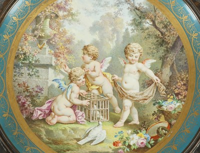 Lot 69 - A LATE 19TH CENTURY  ENAMEL AND BRONZE MOUNTED DISH