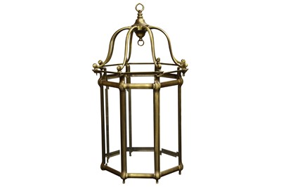 Lot 166 - A LARGE REGENCY STYLE BRONZE HALL LANTERN