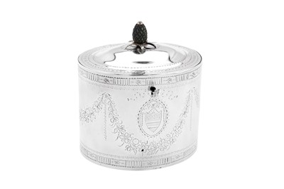 Lot 428 - A George III sterling silver tea caddy, London 1784 by John Lambe