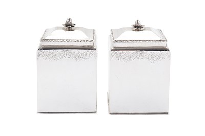 Lot 425 - A pair of early George III sterling silver tea caddies, London 1762 by William Abdy I (reg. 24 June 1763, d.1790)