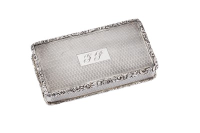 Lot 5 - A William IV sterling silver snuff box, Birmingham 1836 by William Phillips (reg. Jan 1832)