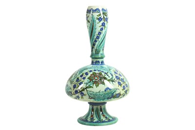 Lot 75 - A MID 19TH CENTURY CANTAGALLI IZNIK STYLE GLAZED CERAMIC VASE