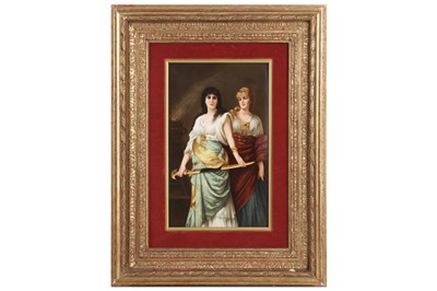 Lot 225 - A FINE AND LARGE LATE 19TH CENTURY K.P.M. PORCELAIN PLAQUE DEPICTING JUDITH
