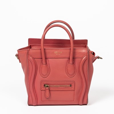Lot 12 - Celine Red Nano Luggage Bag