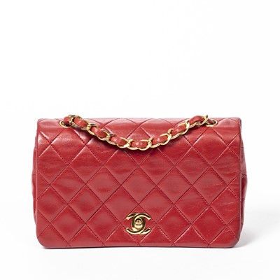 Lot 1 - Chanel Red Mini Single Flap Bag
