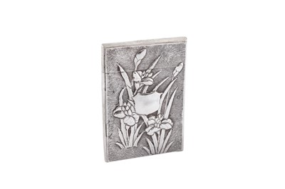 Lot 186 - A late 19th century Chinese Export silver card case, Hong Kong circa 1900, probably by Chang Li